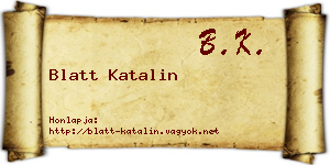 Blatt Katalin névjegykártya